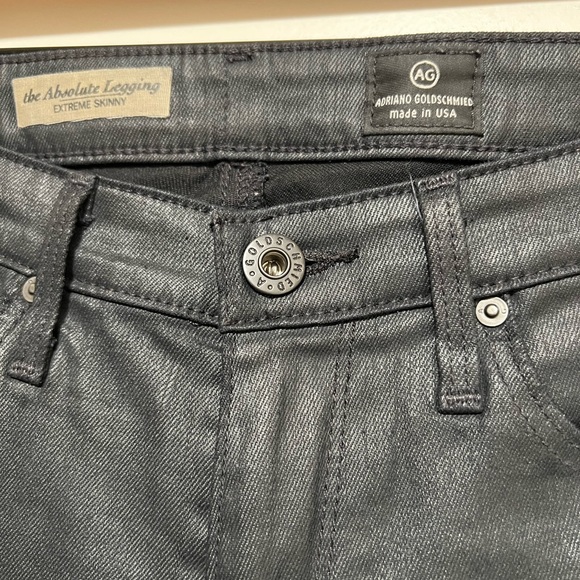 AG ADRIANO GOLDSCHMIED Black Coated The Absolute Legging Extreme Skinny Jean 26R - Picture 6 of 9